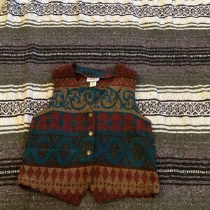 VTG- GRAFF BUTTON VEST-SZ MED-Pit to pit 18”-Length 22”